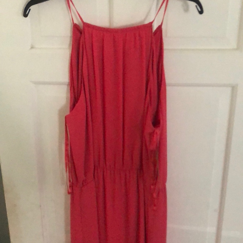 Coral summer maxi dress